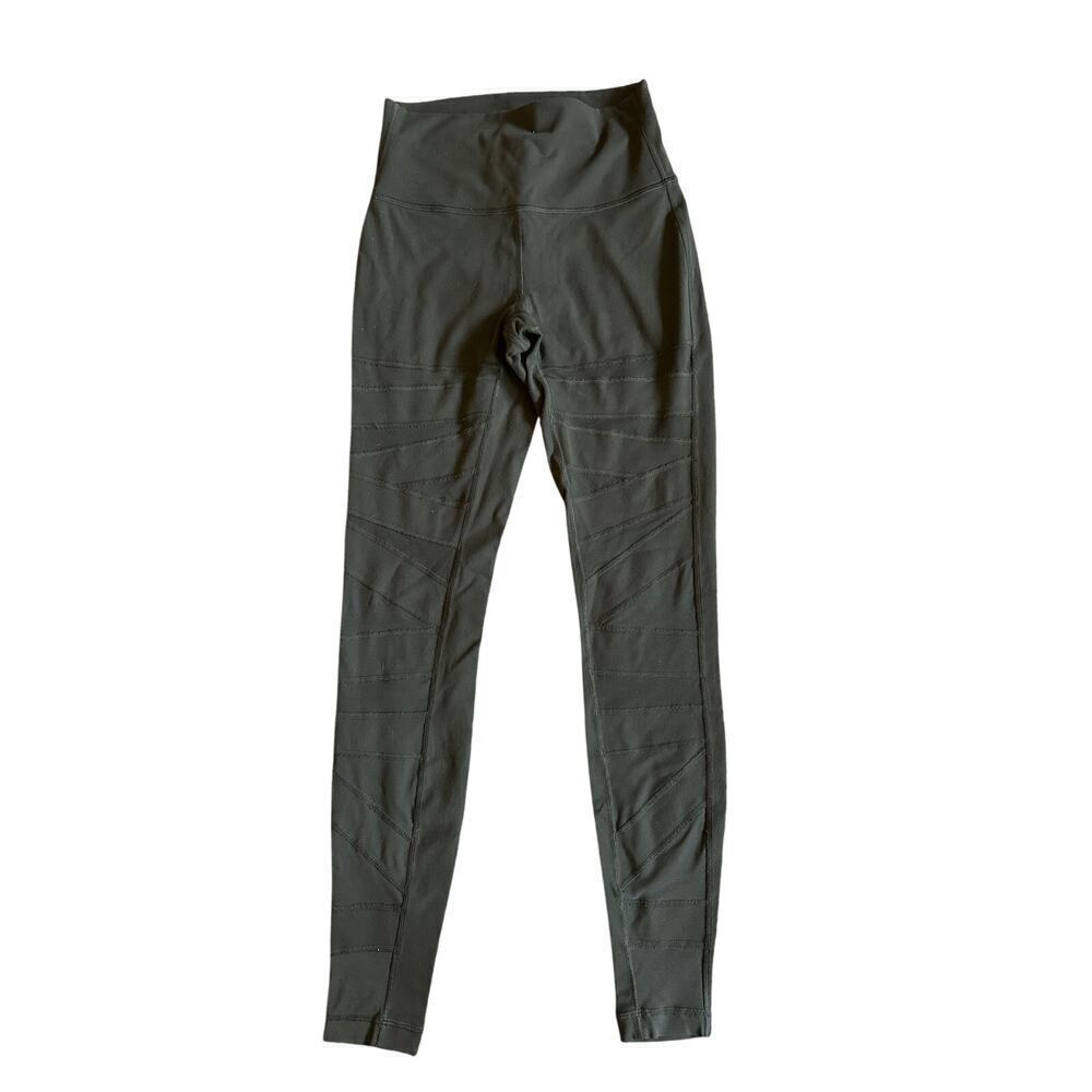 Women’s Lululemon Wunder Under HR Tech Mesh Leggings Olive Green Size 6